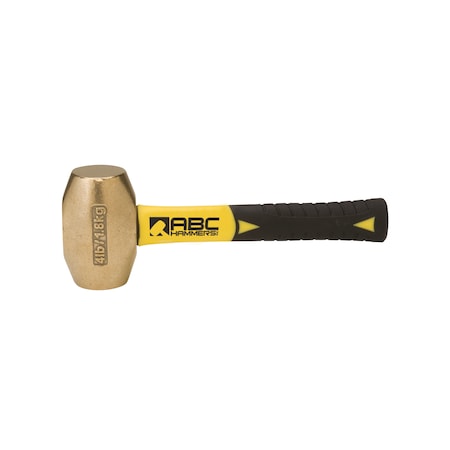 Abc Hammers 4 lb. Brass Hammer with 8" Fiberglass Handle ABC4BFS